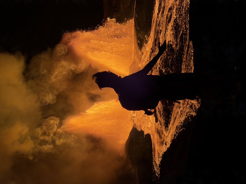 Sunset surfing in Hawaii